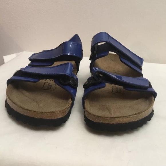 Birki’s Shoes - Birki’s Blue Adjustable Strap Slide Sandals 36 35